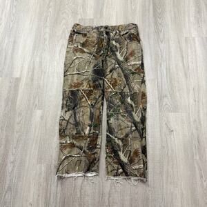 Vintage Realtree Camo Double Knee Pants Men's 30x25 Green Camouflage Hunting